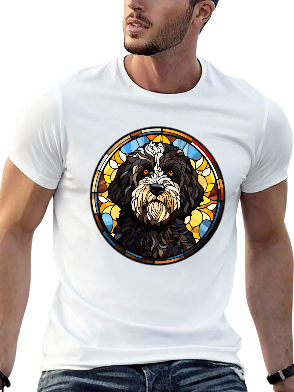 Dog Stained Glass Graphic Tee