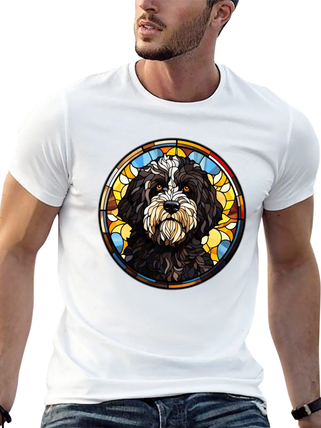 Dog Stained Glass Graphic Tee