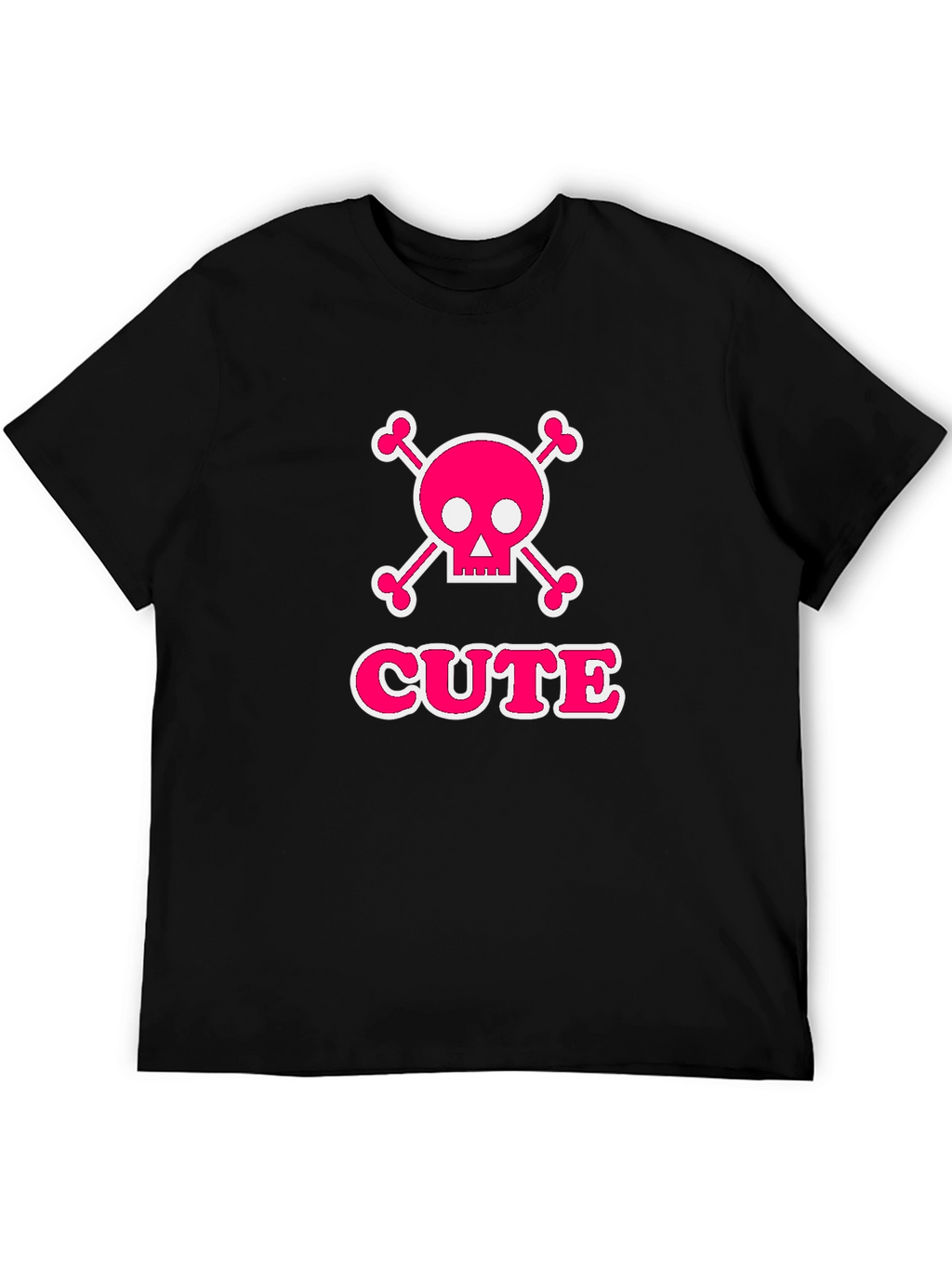 Cute Skull & Crossbones Graphic Tee - Black