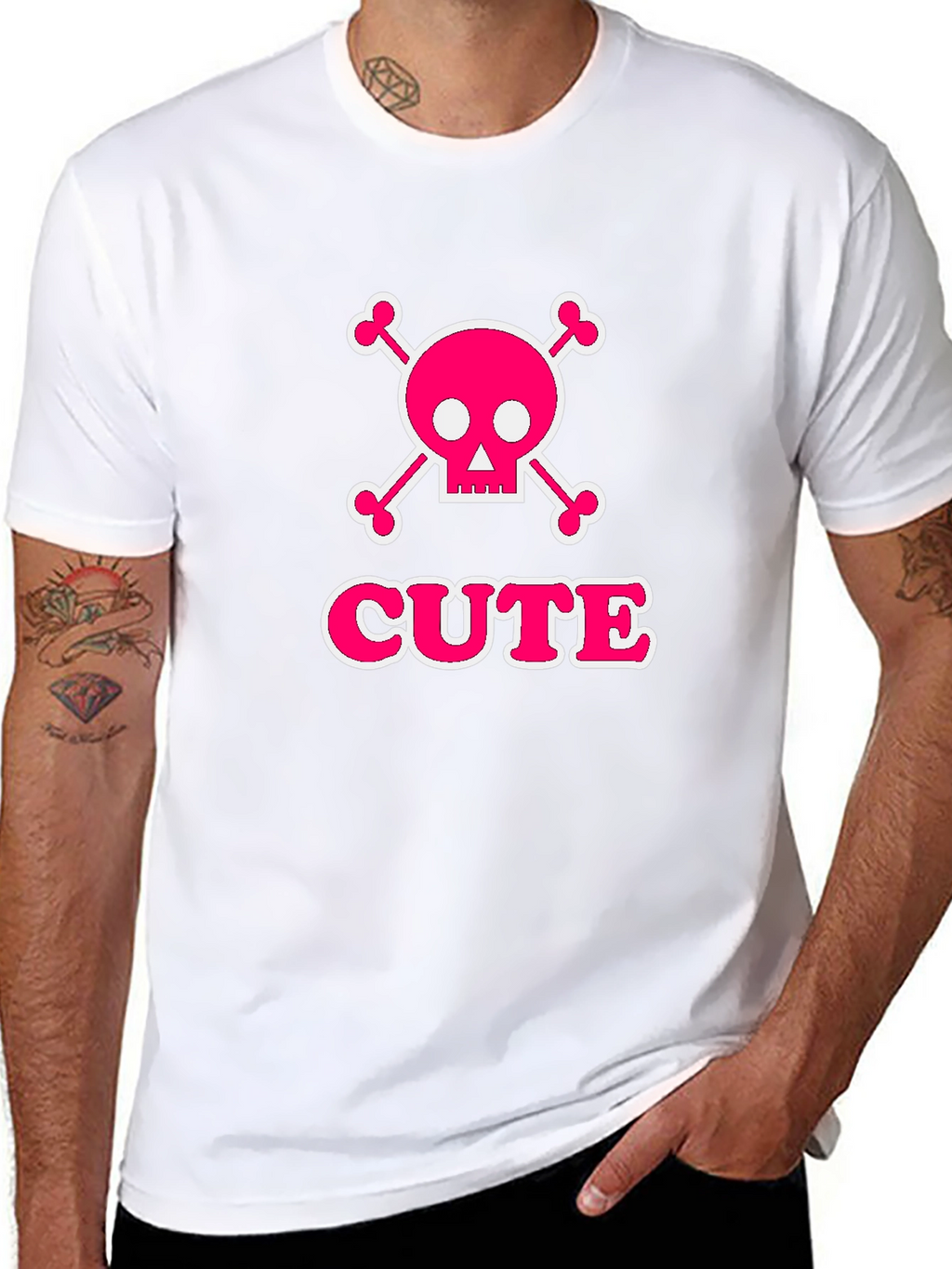 Cute Skull & Crossbones Graphic Tee - Black