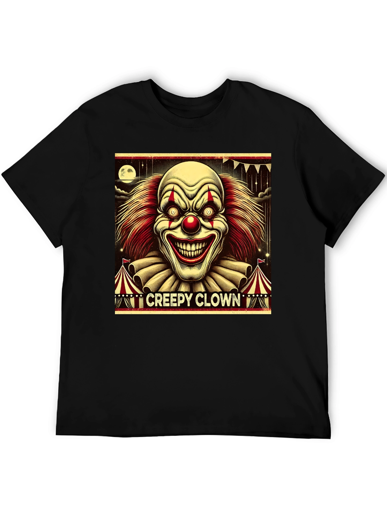 Creepy Clown Graphic Tee - Horror Circus T-Shirt