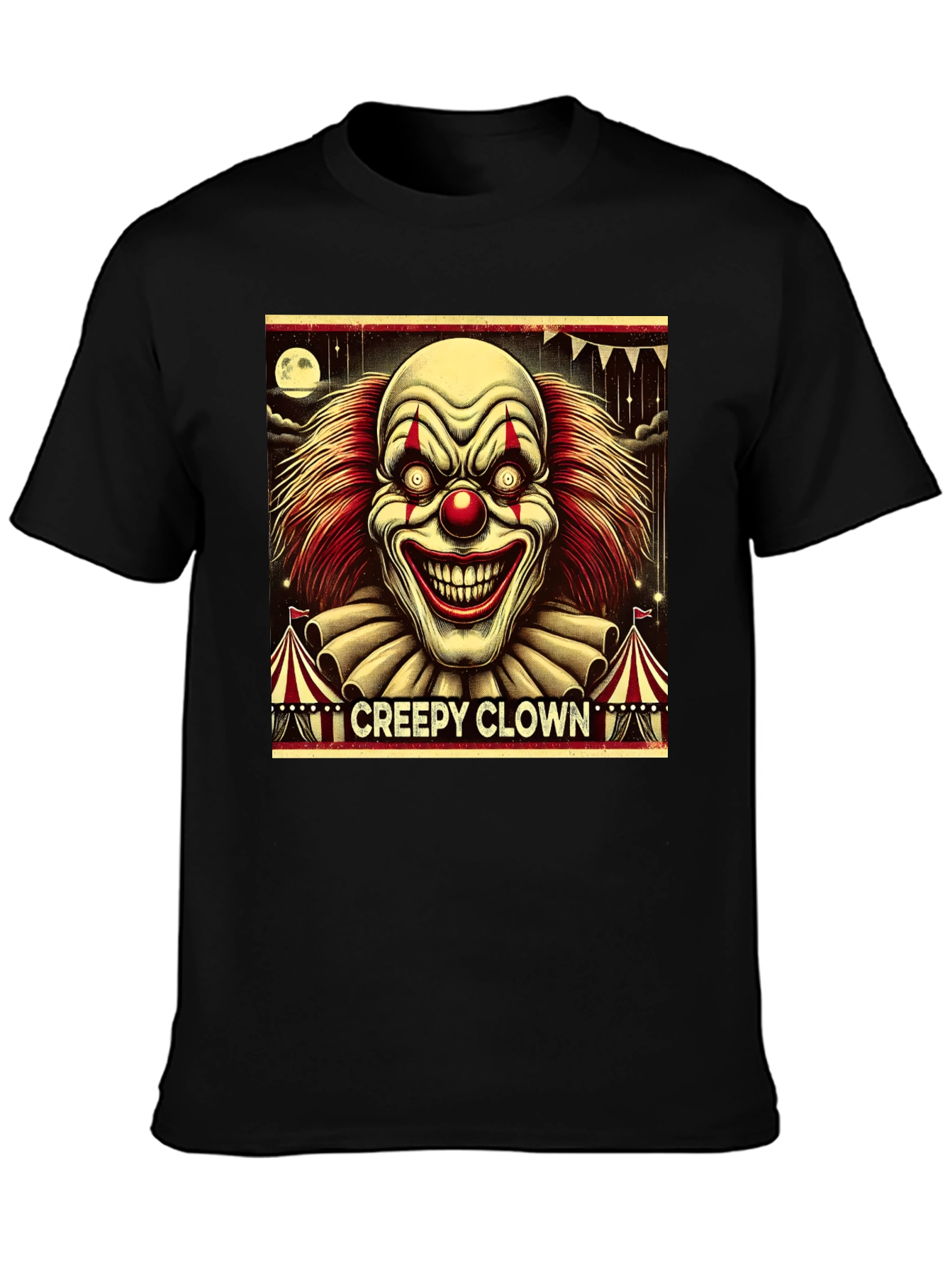 Creepy Clown Graphic Tee - Horror Circus T-Shirt