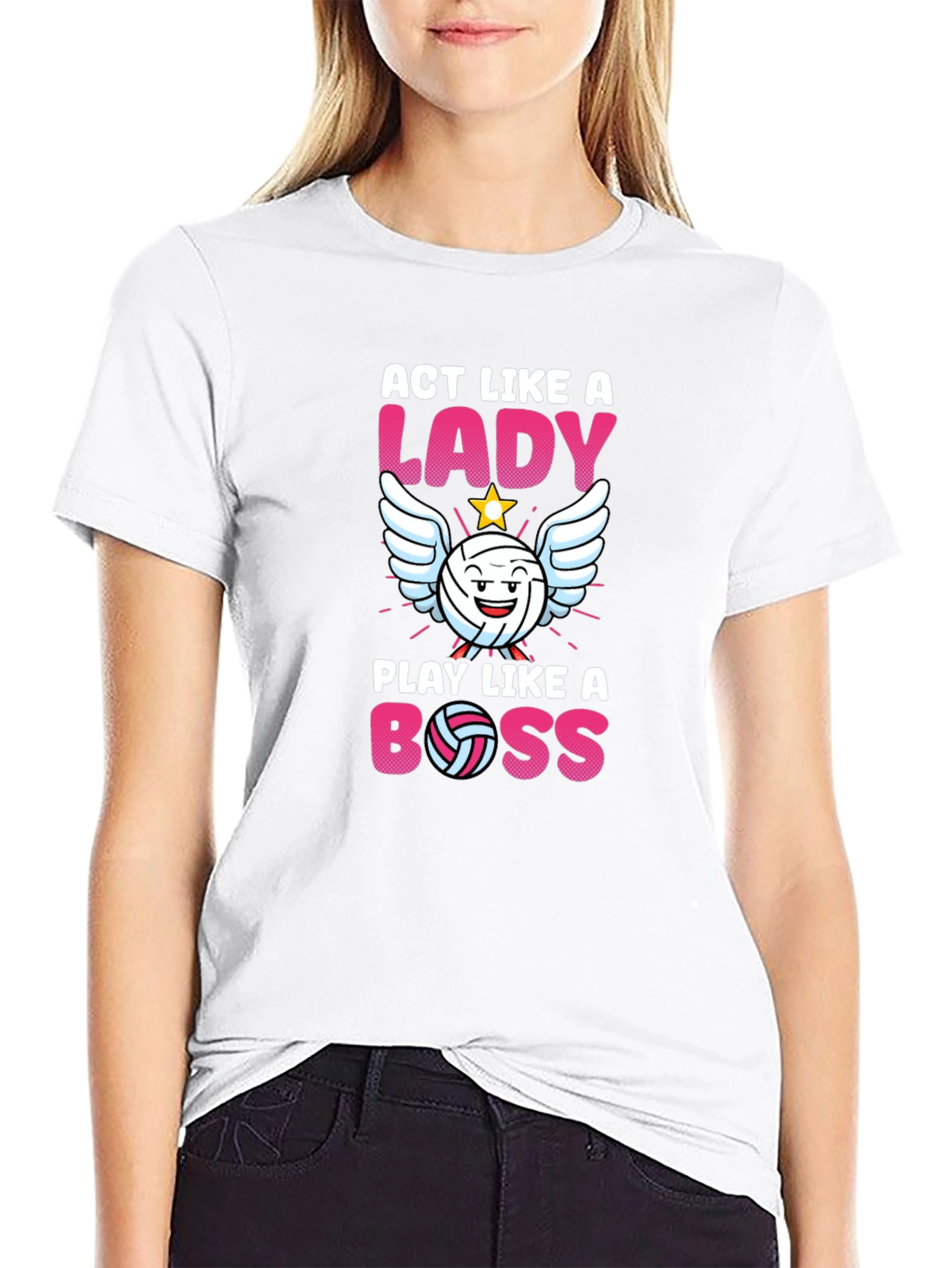 Act Like A Lady Play Like A Boss Volleyball T-Shirt