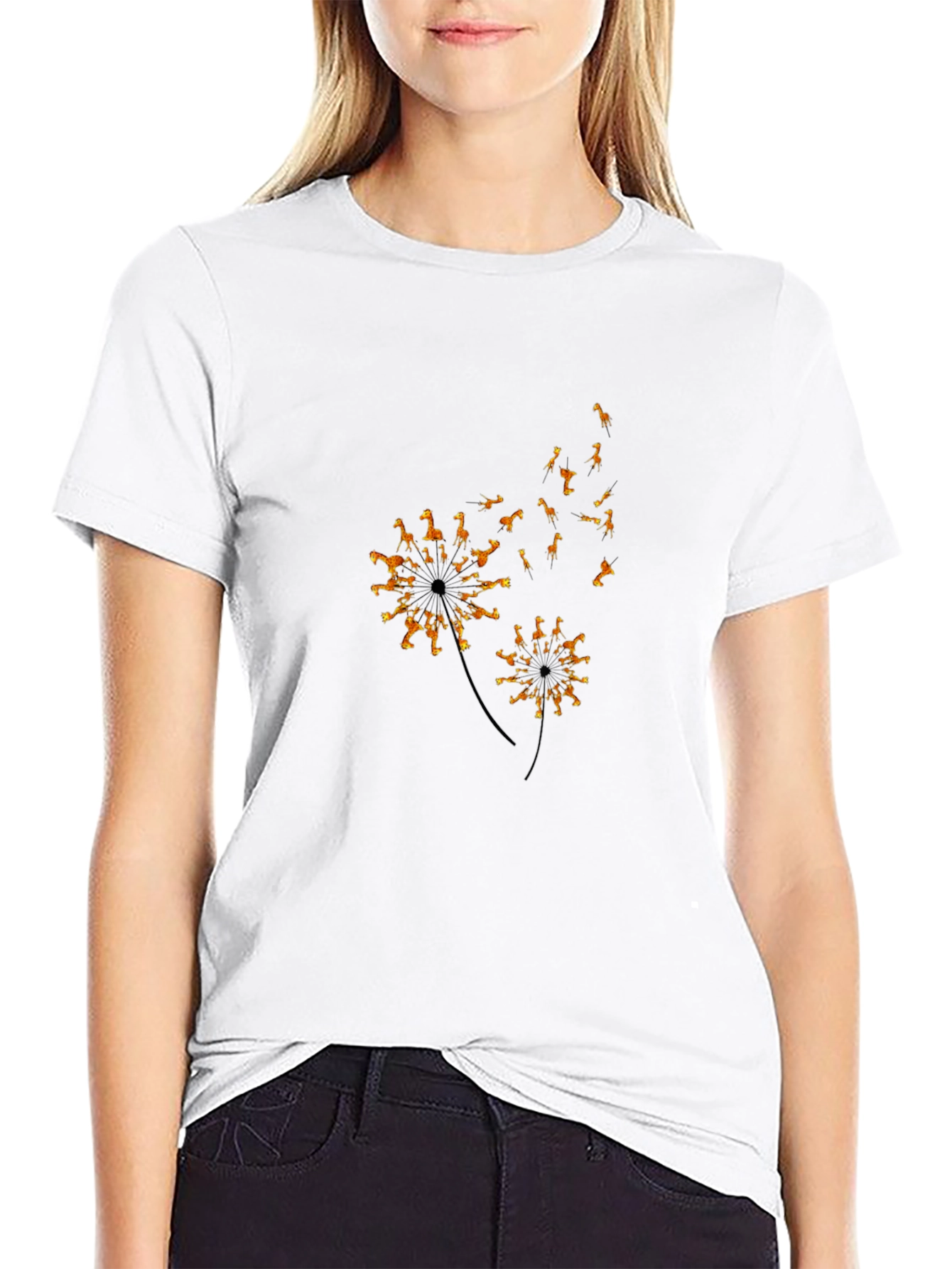 Giraffe Dandelion Graphic Tee