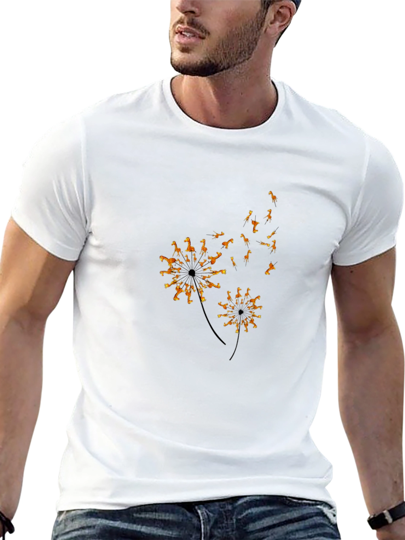 Giraffe Dandelion Graphic Tee