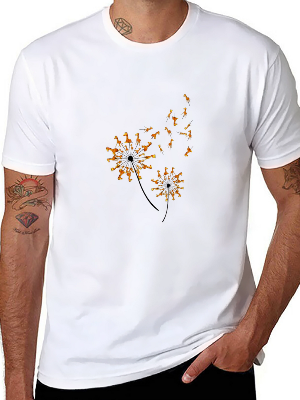 Giraffe Dandelion Graphic Tee