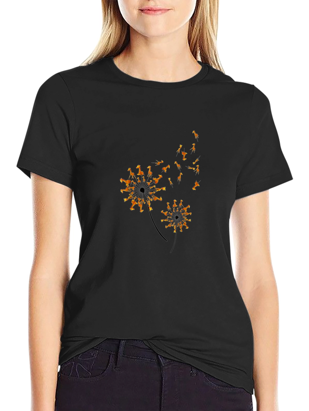 Giraffe Dandelion Graphic Tee