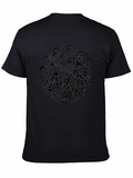 Abstract Black Graphic Print T-Shirt
