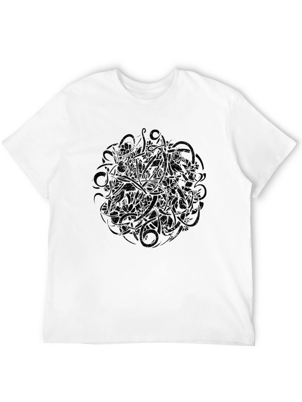 Abstract Black Graphic Print T-Shirt