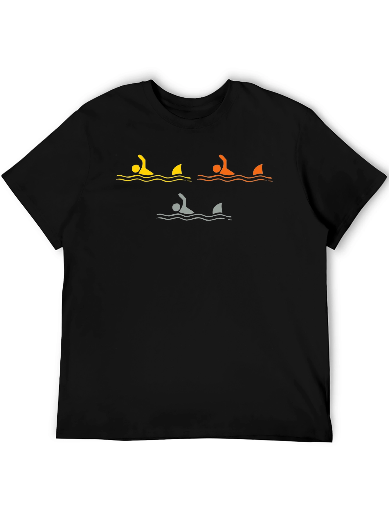 Swimmer Shark Humor T-Shirt - Black Graphic Tee