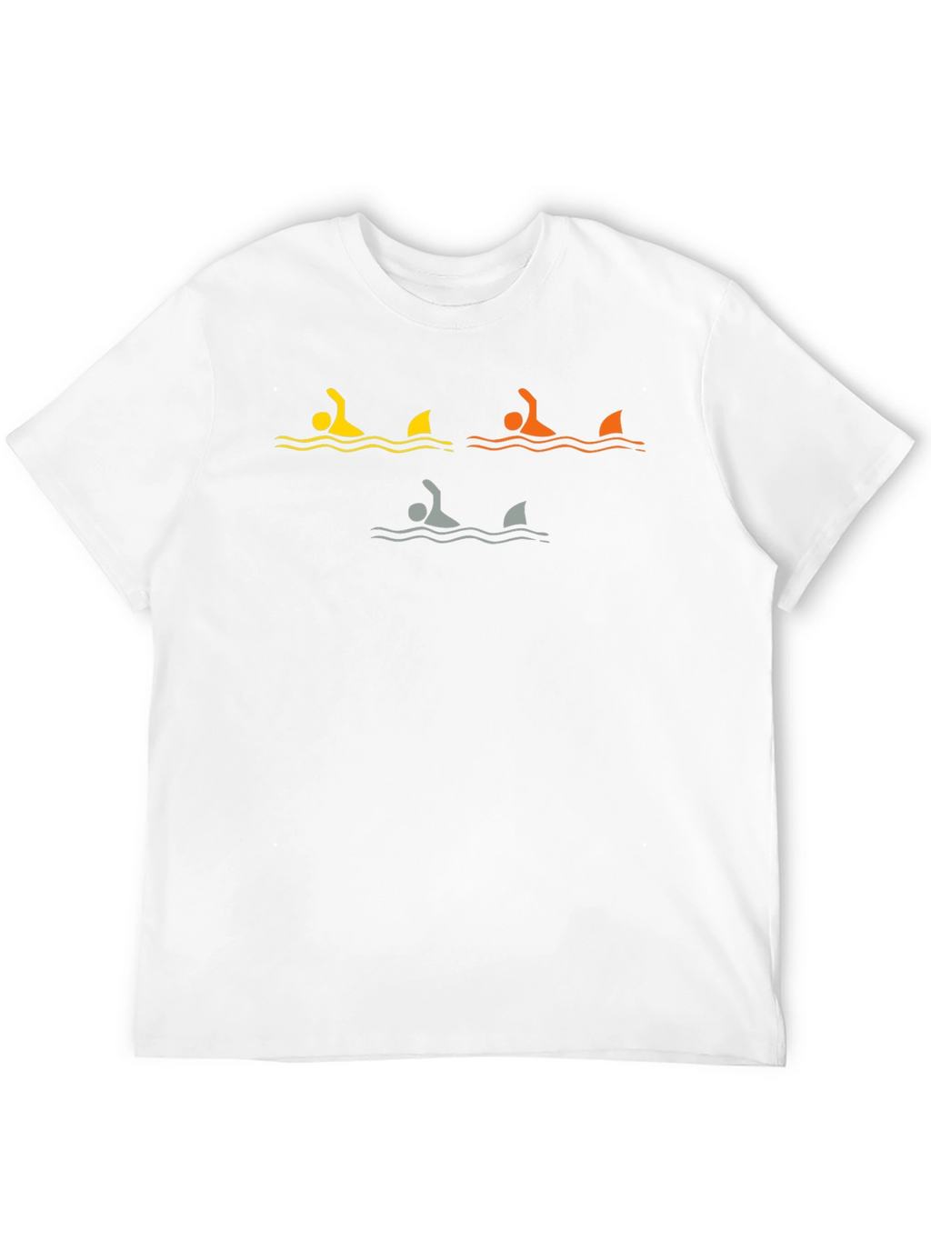 Swimmer Shark Humor T-Shirt - Black Graphic Tee