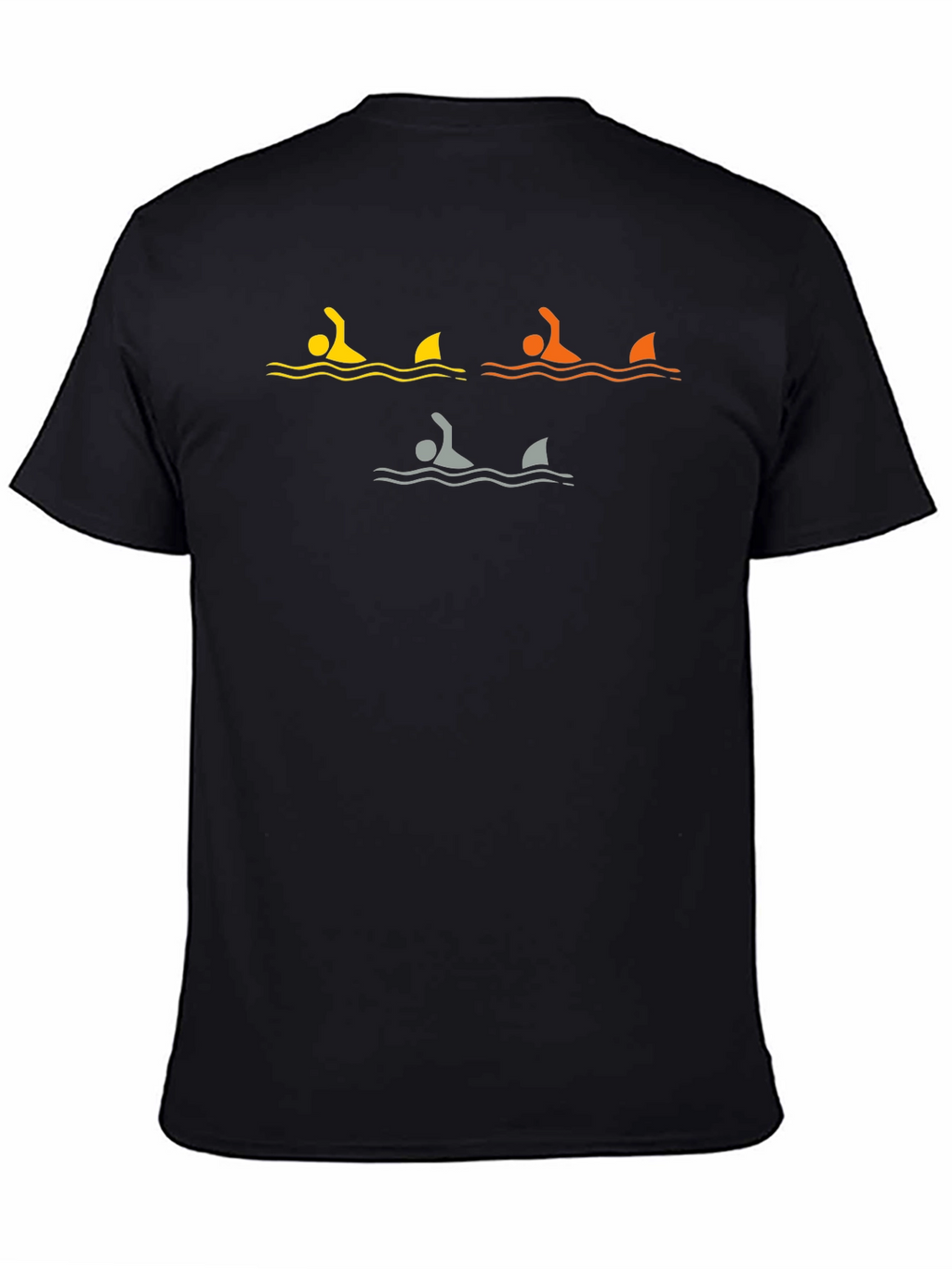 Swimmer Shark Humor T-Shirt - Black Graphic Tee