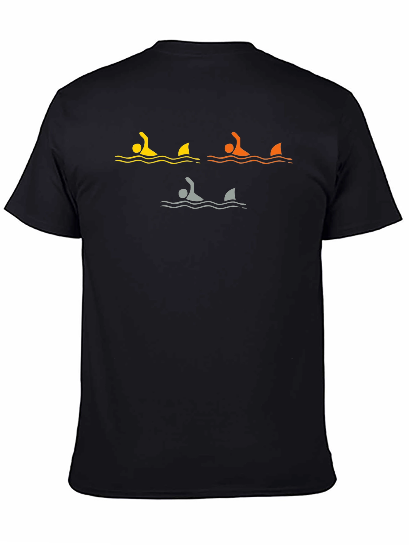 Swimmer Shark Humor T-Shirt - Black Graphic Tee