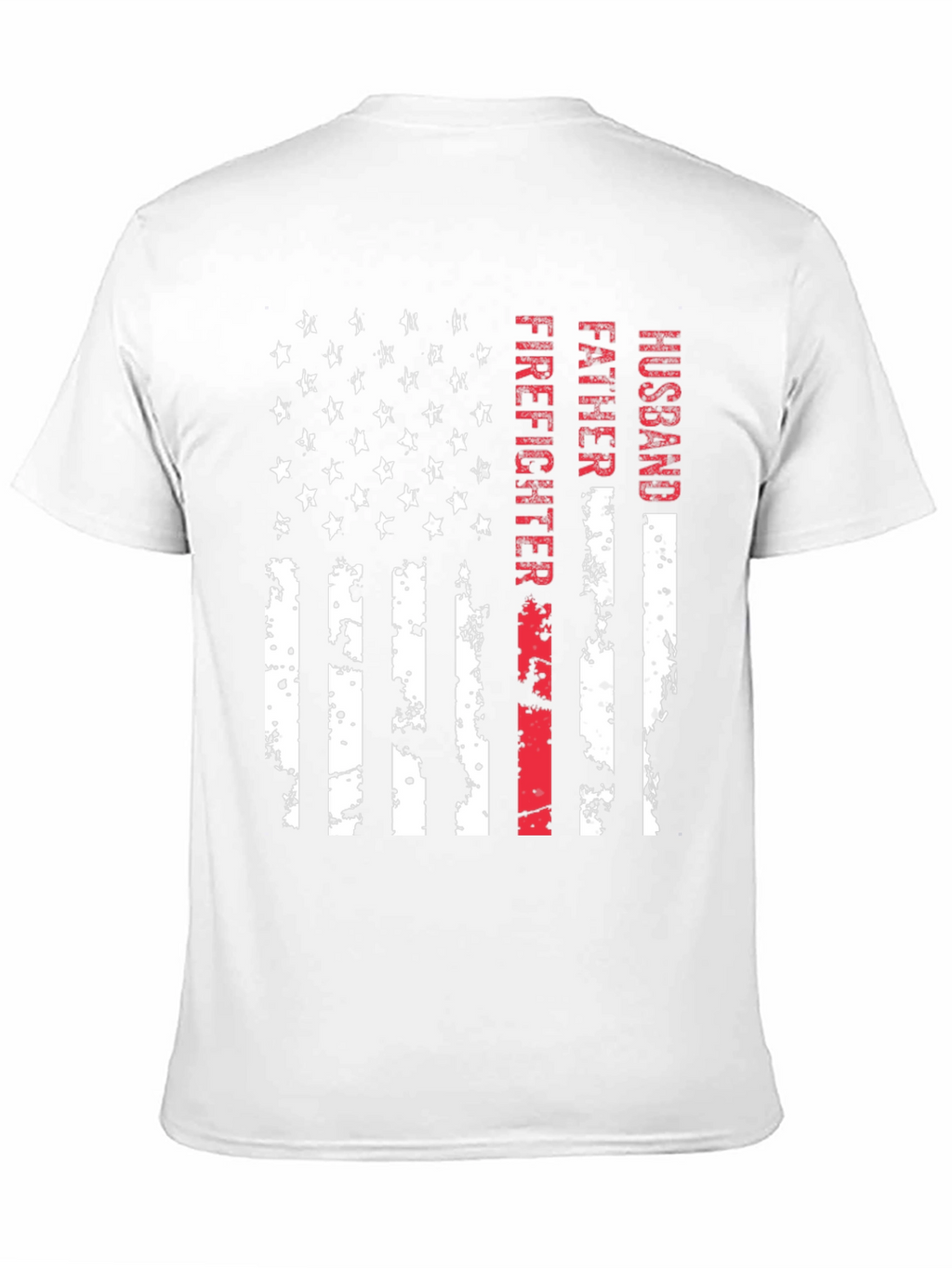 Firefighter Husband Father American Flag T-Shirt