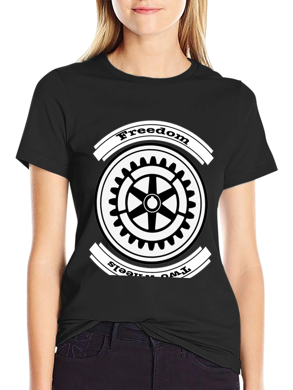 Freedom Two Wheels Graphic Tee - Black