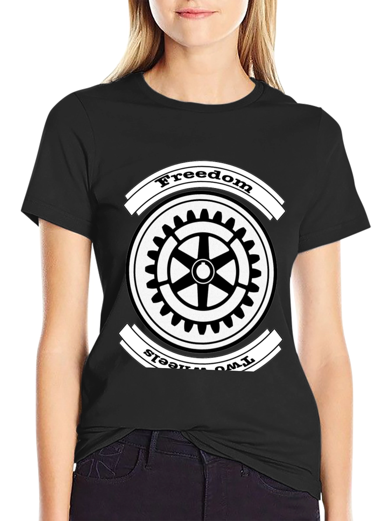 Freedom Two Wheels Graphic Tee - Black