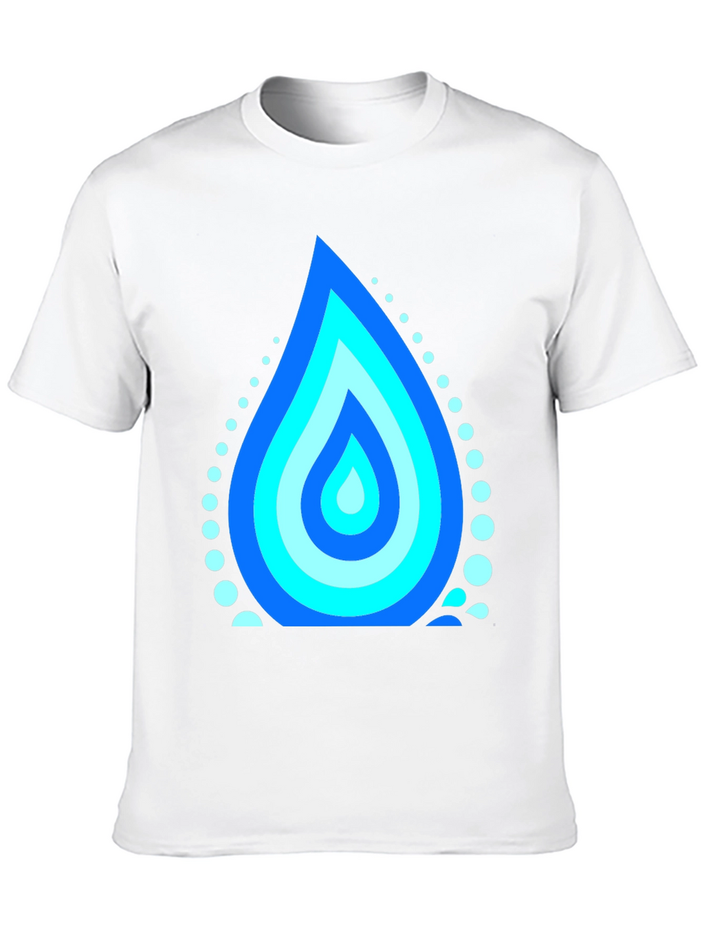 Blue Water Drop Graphic Black T-Shirt