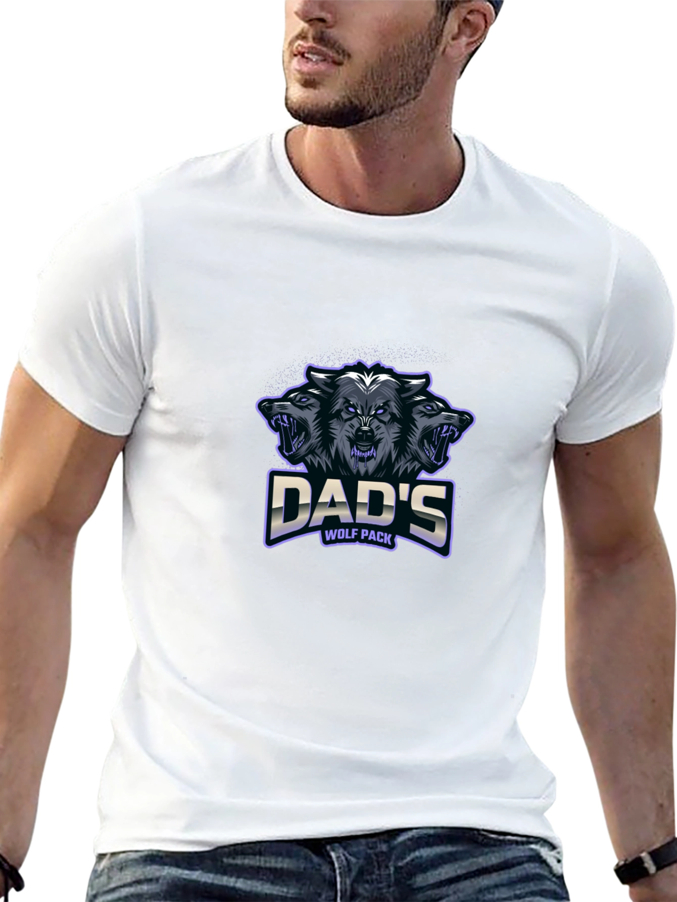 Dads Wolf Pack T-Shirt - Cool Graphic Tee