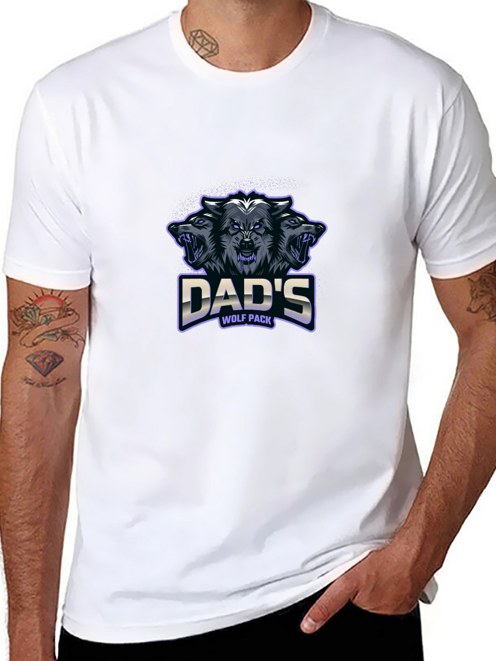 Dads Wolf Pack T-Shirt - Cool Graphic Tee