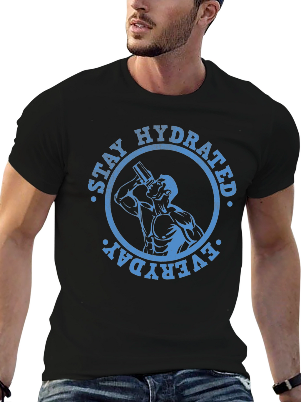 Stay Hydrated Everyday Graphic Tee - Black