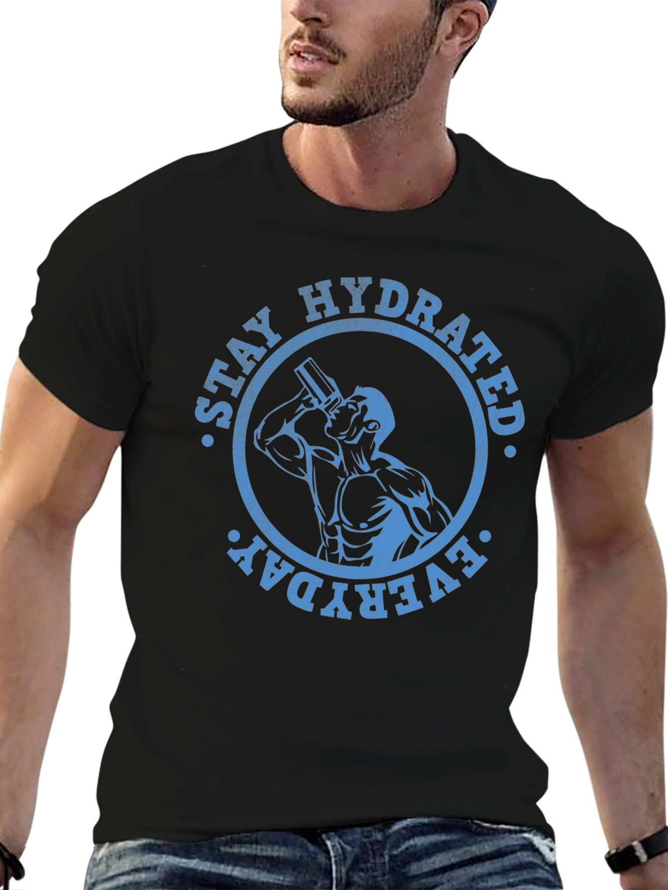 Stay Hydrated Everyday Graphic Tee - Black