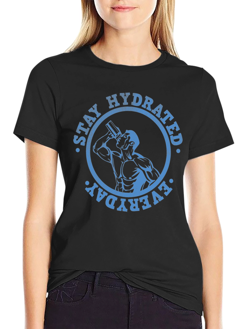 Stay Hydrated Everyday Graphic Tee - Black