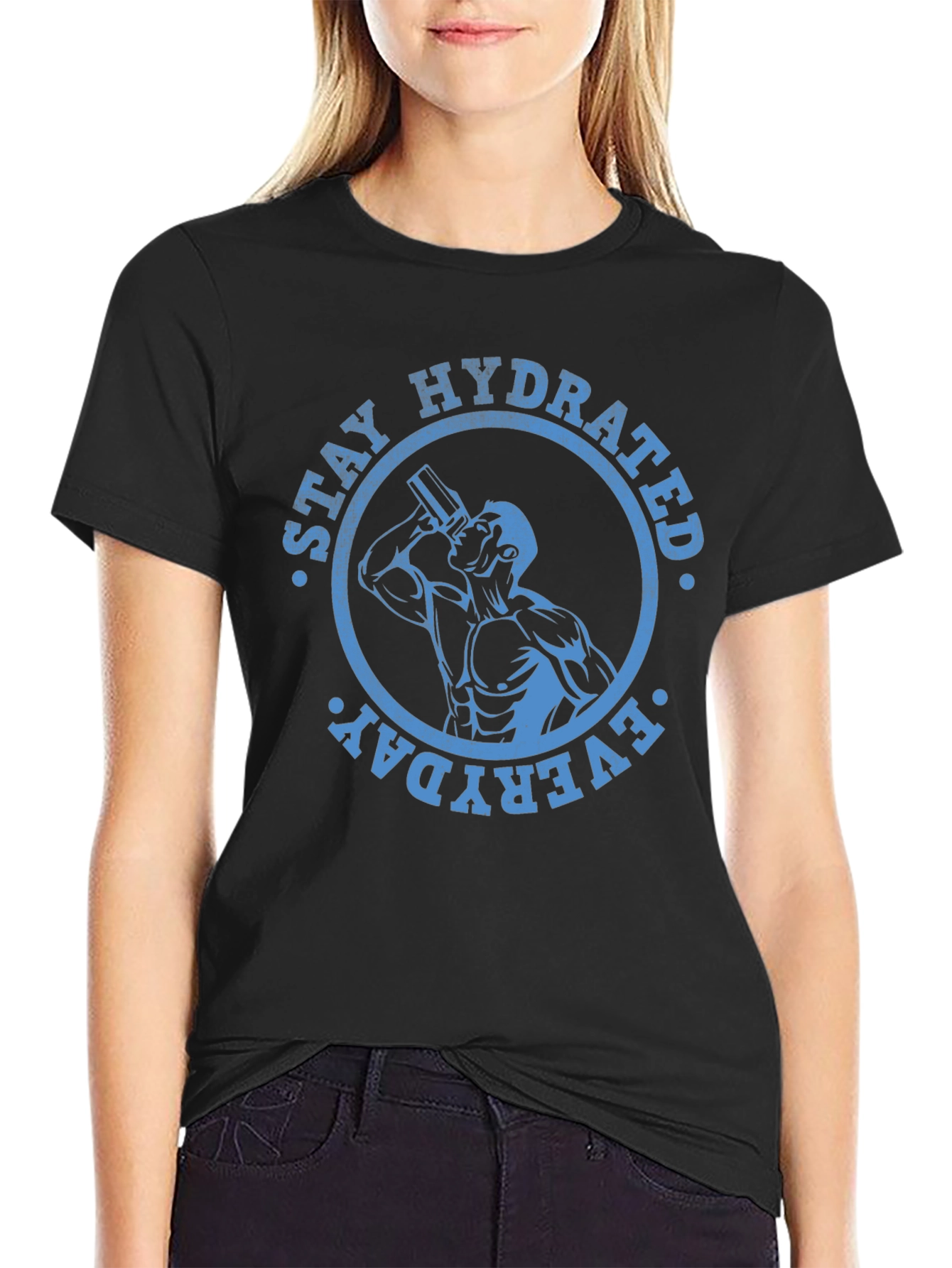 Stay Hydrated Everyday Graphic Tee - Black