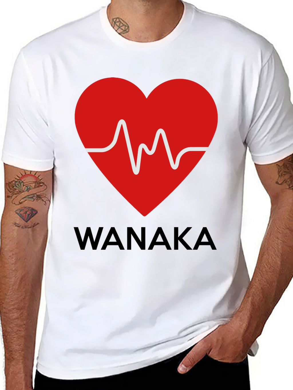 Wanaka Heartbeat T-Shirt - Stylish Black Tee