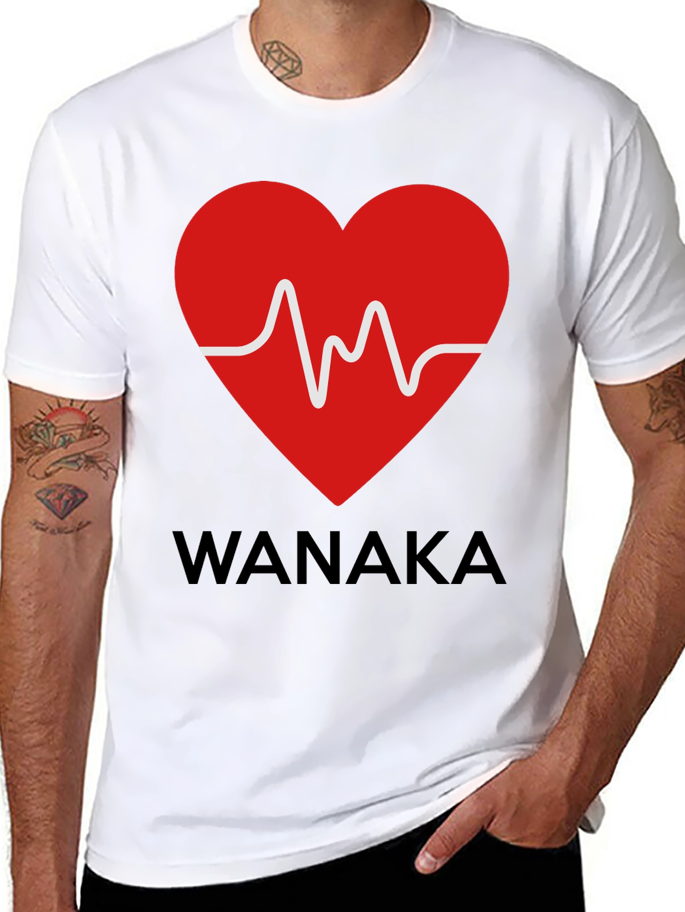 Wanaka Heartbeat T-Shirt - Stylish Black Tee