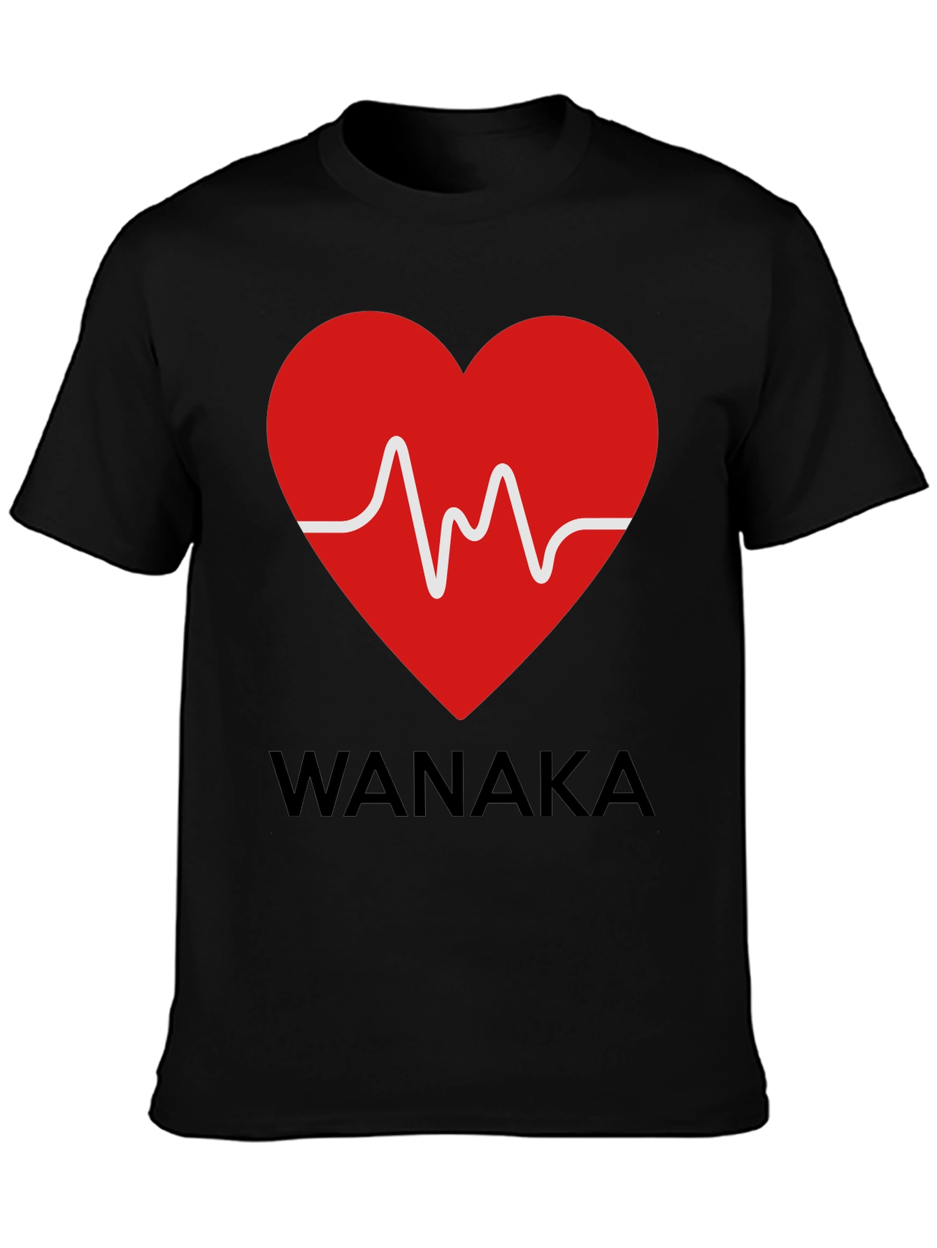 Wanaka Heartbeat T-Shirt - Stylish Black Tee
