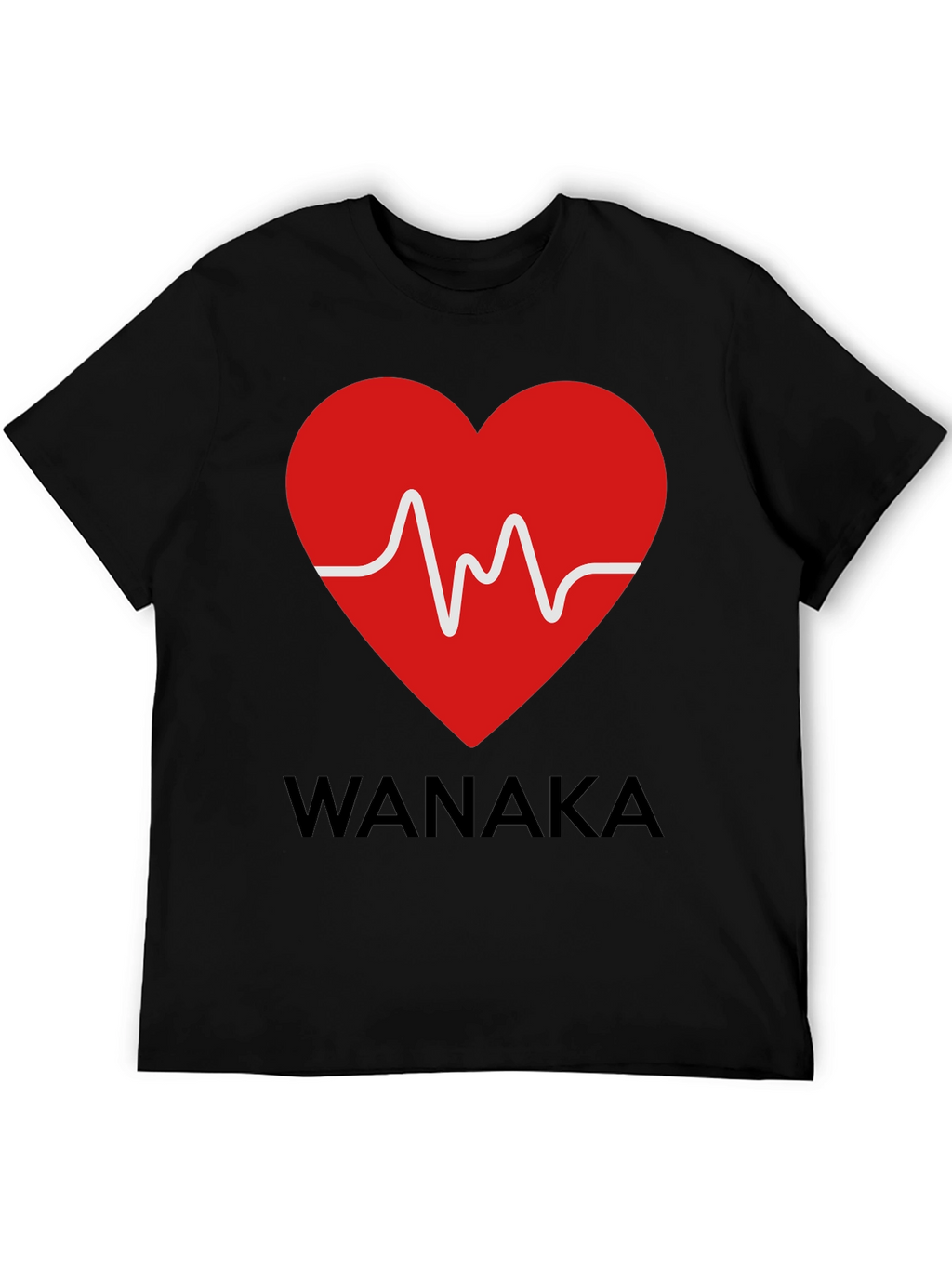 Wanaka Heartbeat T-Shirt - Stylish Black Tee
