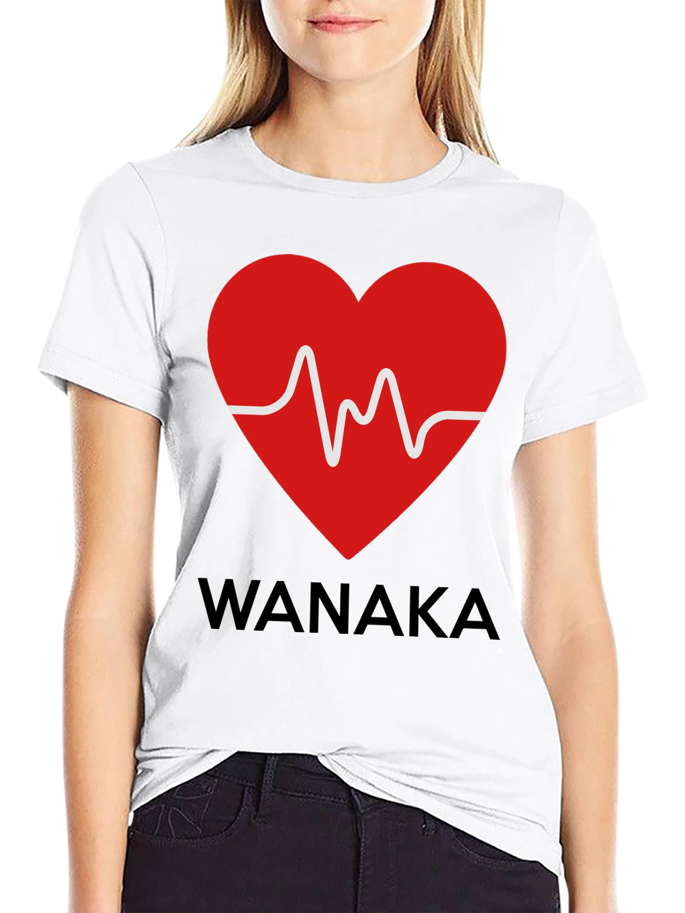 Wanaka Heartbeat T-Shirt - Stylish Black Tee