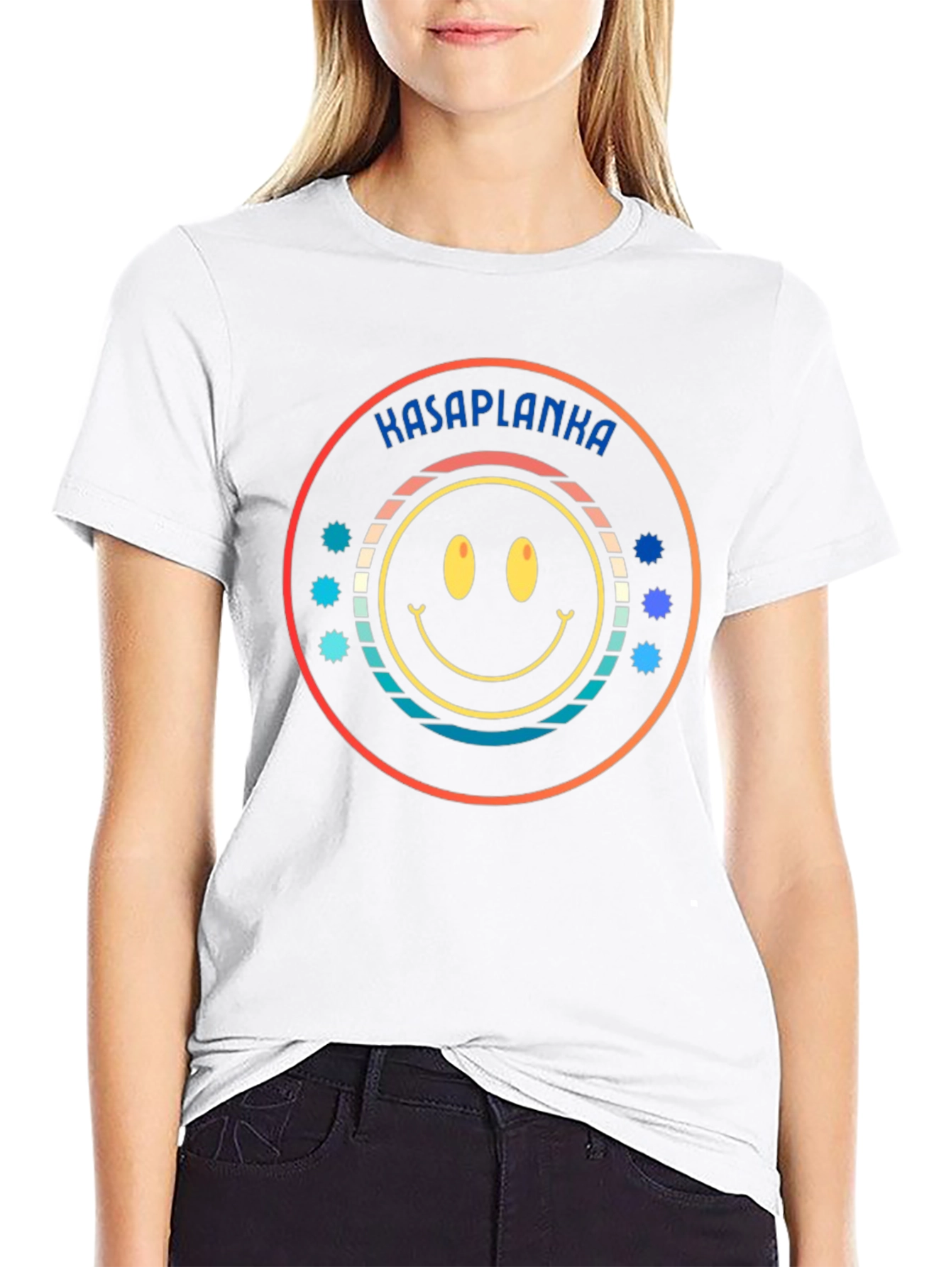 Kasaplanka Smiley Face Graphic T-Shirt