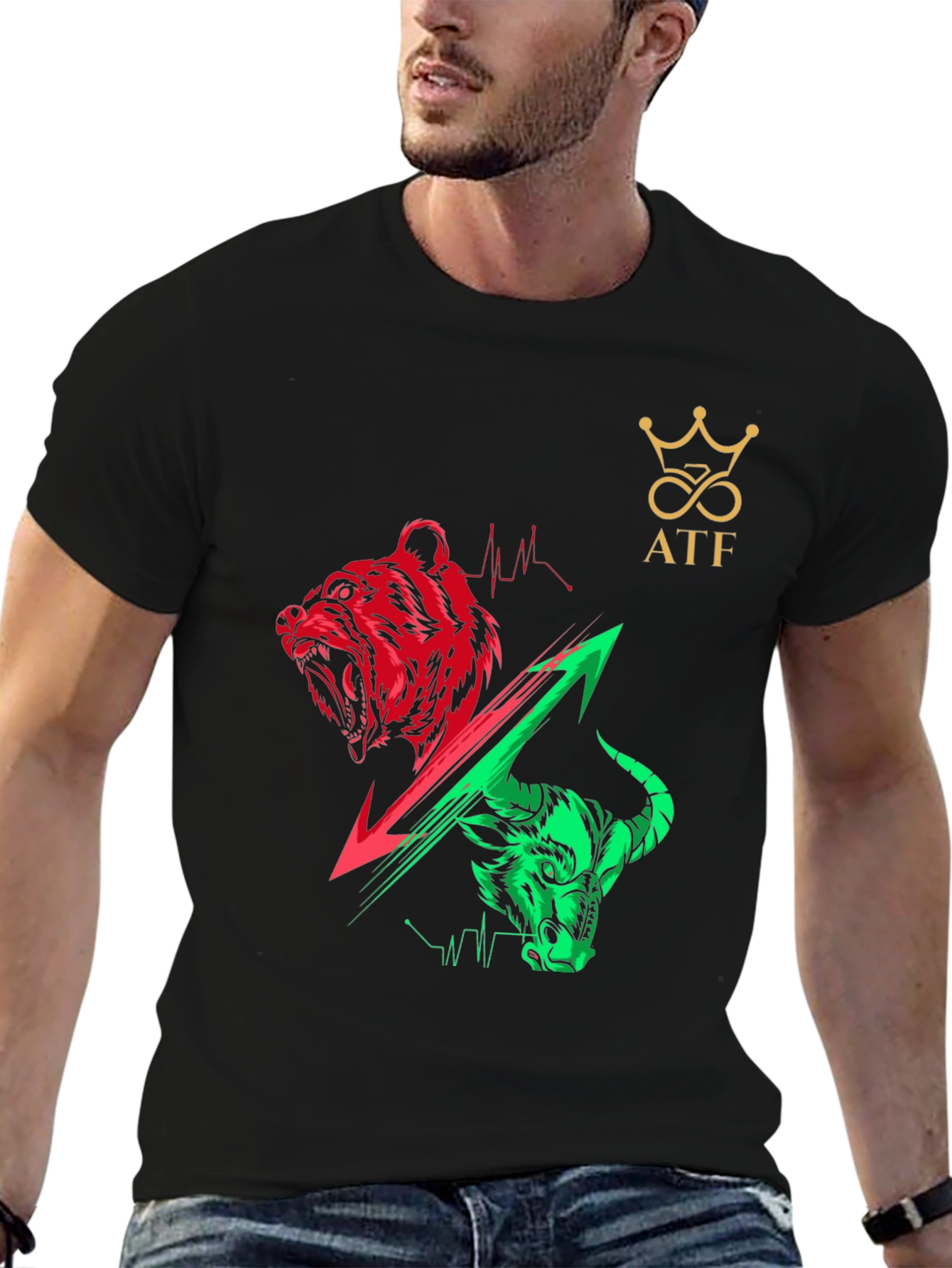 Bull & Bear Graphic Tee - Stock Market Inspired