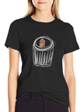 Unique Black T-Shirt with House Scribble Design