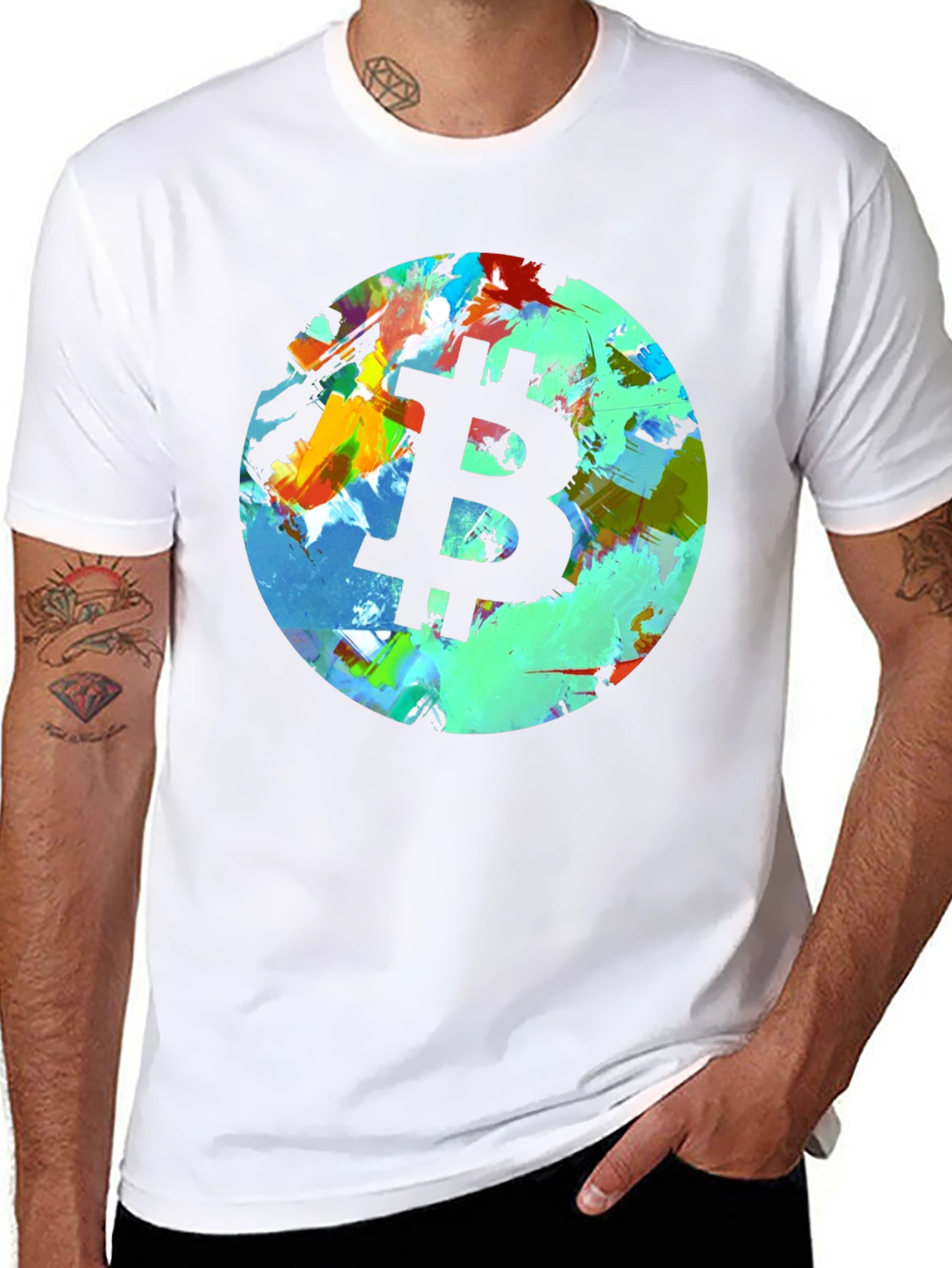 Bitcoin Abstract Art T-Shirt - Black Crypto Tee