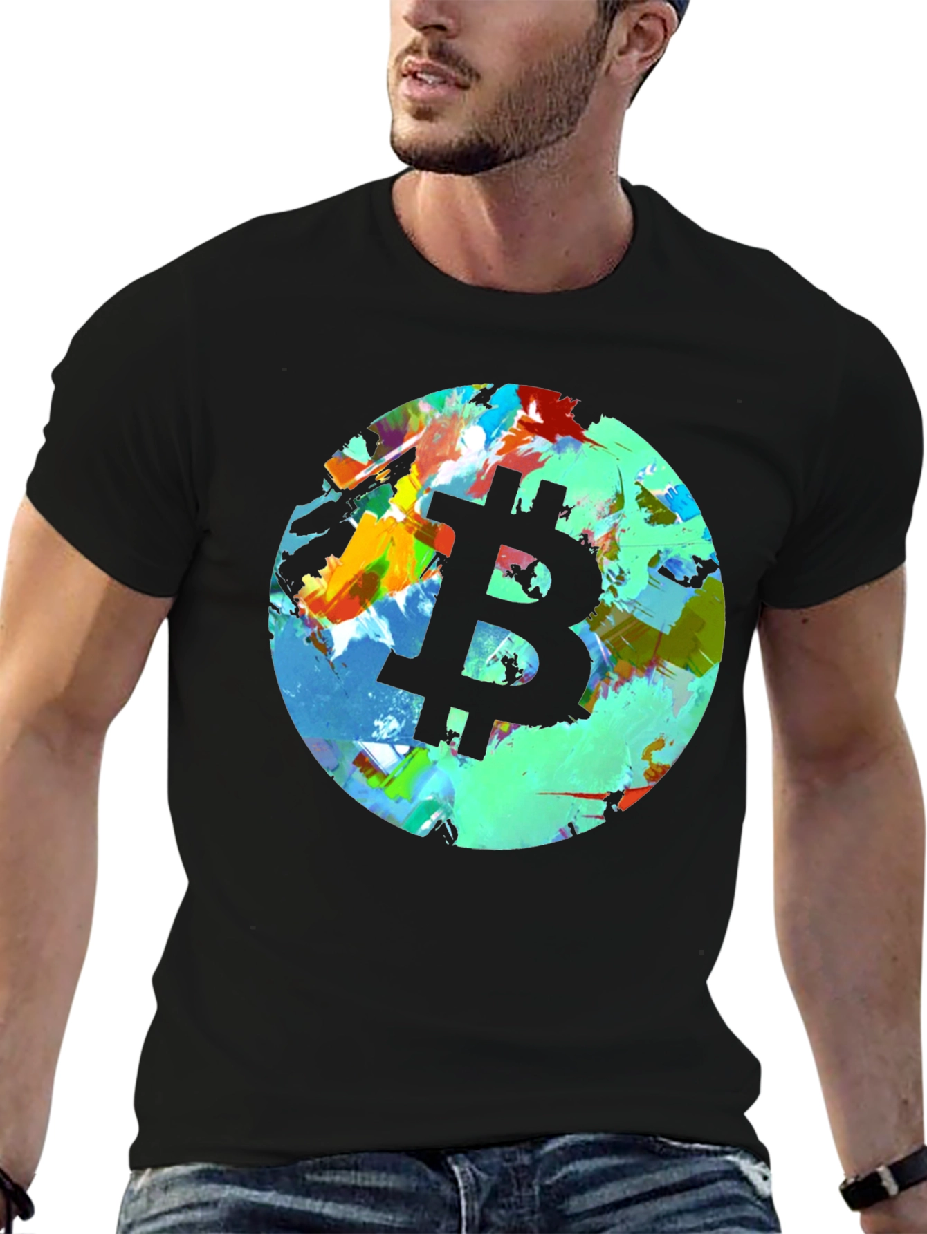 Bitcoin Abstract Art T-Shirt - Black Crypto Tee