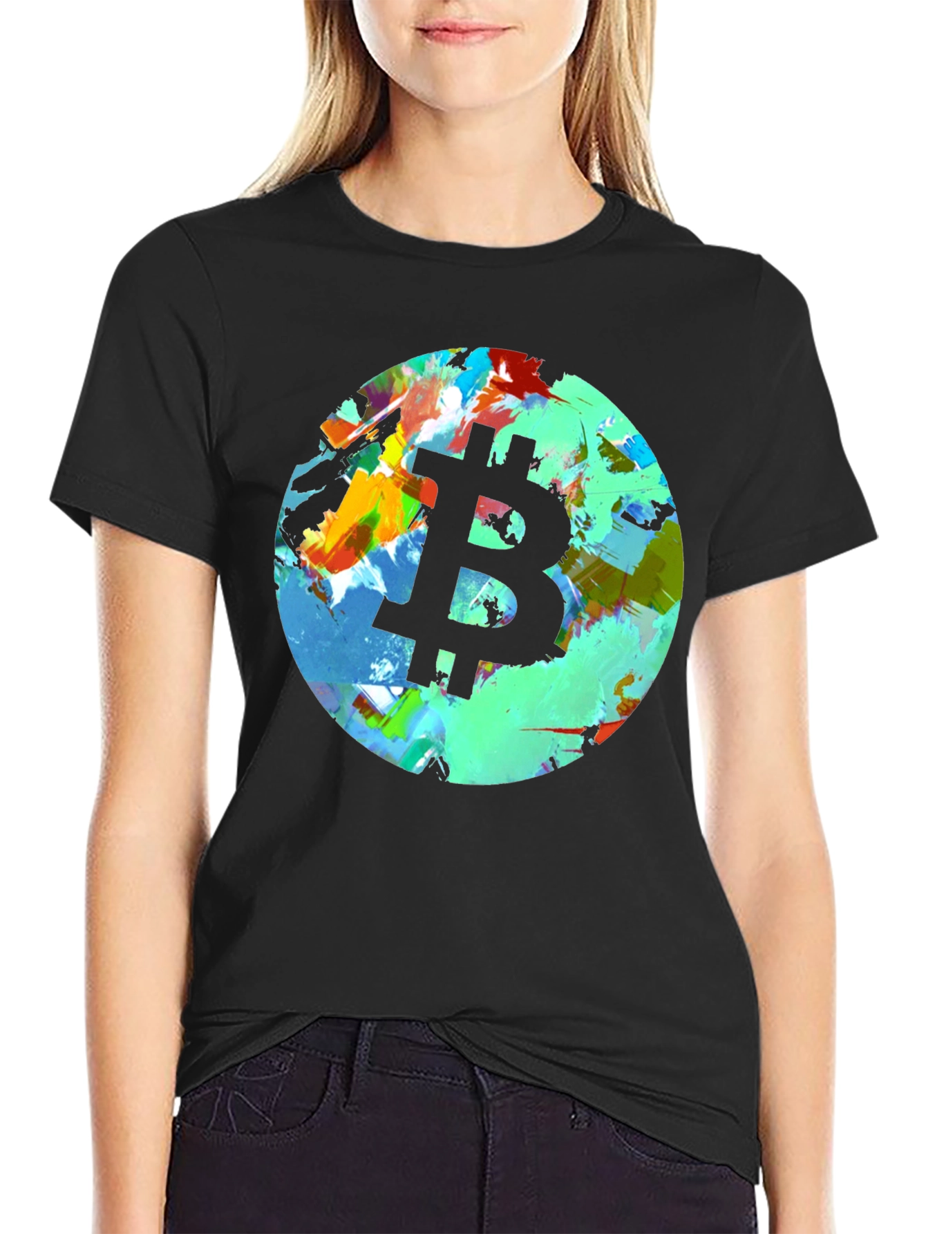 Bitcoin Abstract Art T-Shirt - Black Crypto Tee