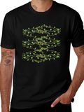 Leaf Vine Print T-Shirt - Casual Style
