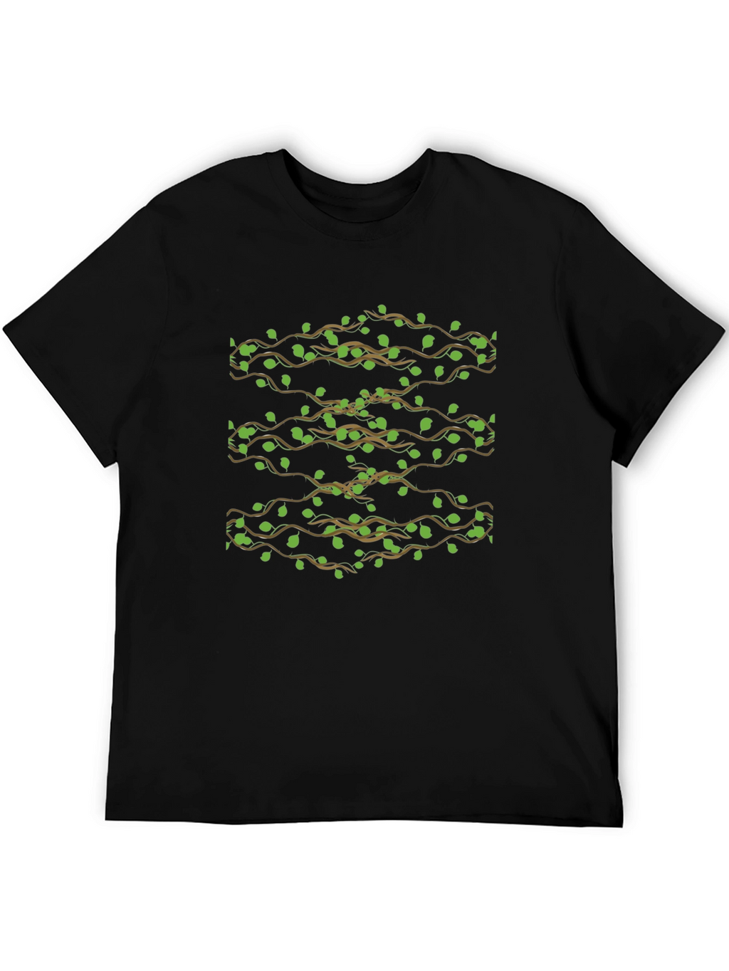 Leaf Vine Print T-Shirt - Casual Style