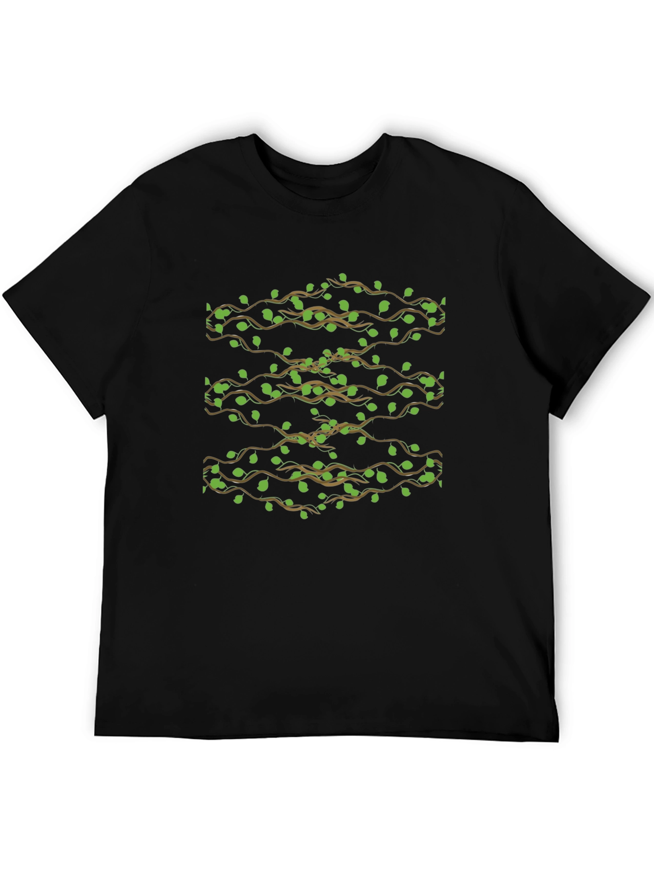 Leaf Vine Print T-Shirt - Casual Style
