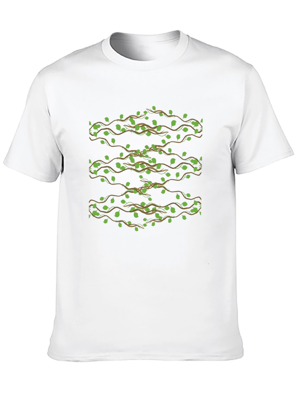 Leaf Vine Print T-Shirt - Casual Style