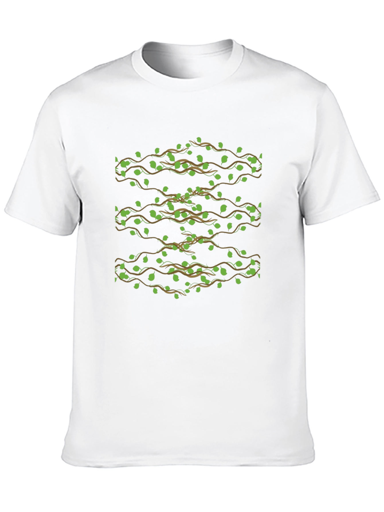 Leaf Vine Print T-Shirt - Casual Style
