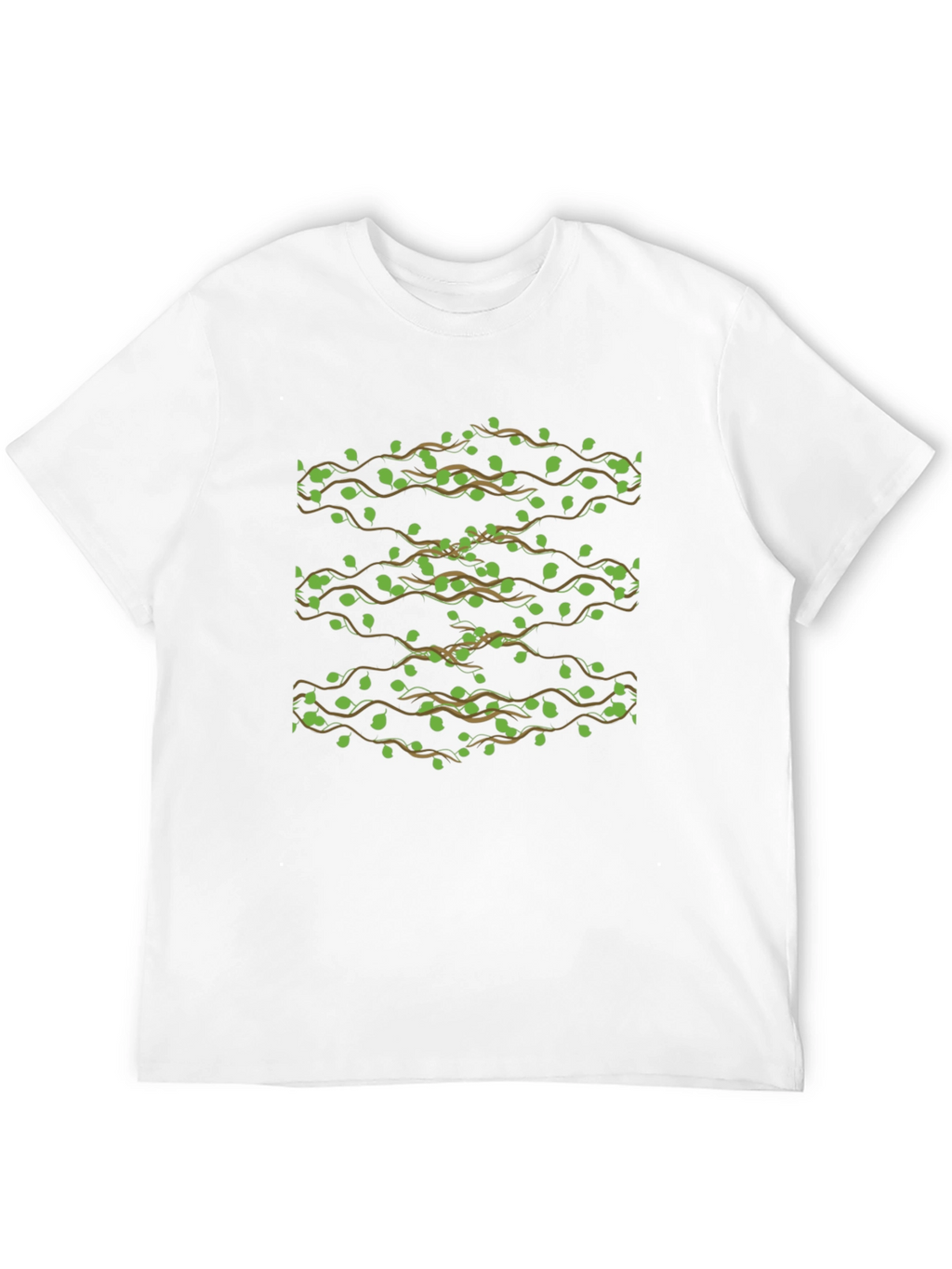 Leaf Vine Print T-Shirt - Casual Style
