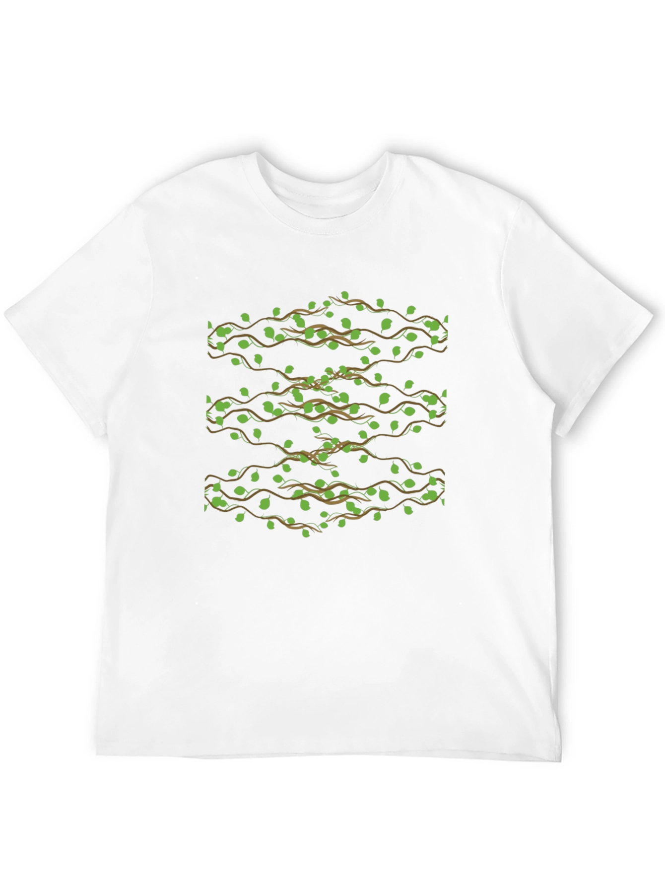Leaf Vine Print T-Shirt - Casual Style