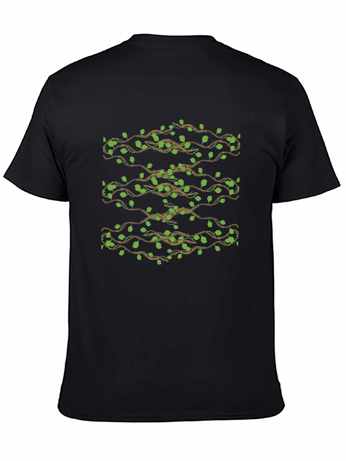 Leaf Vine Print T-Shirt - Casual Style