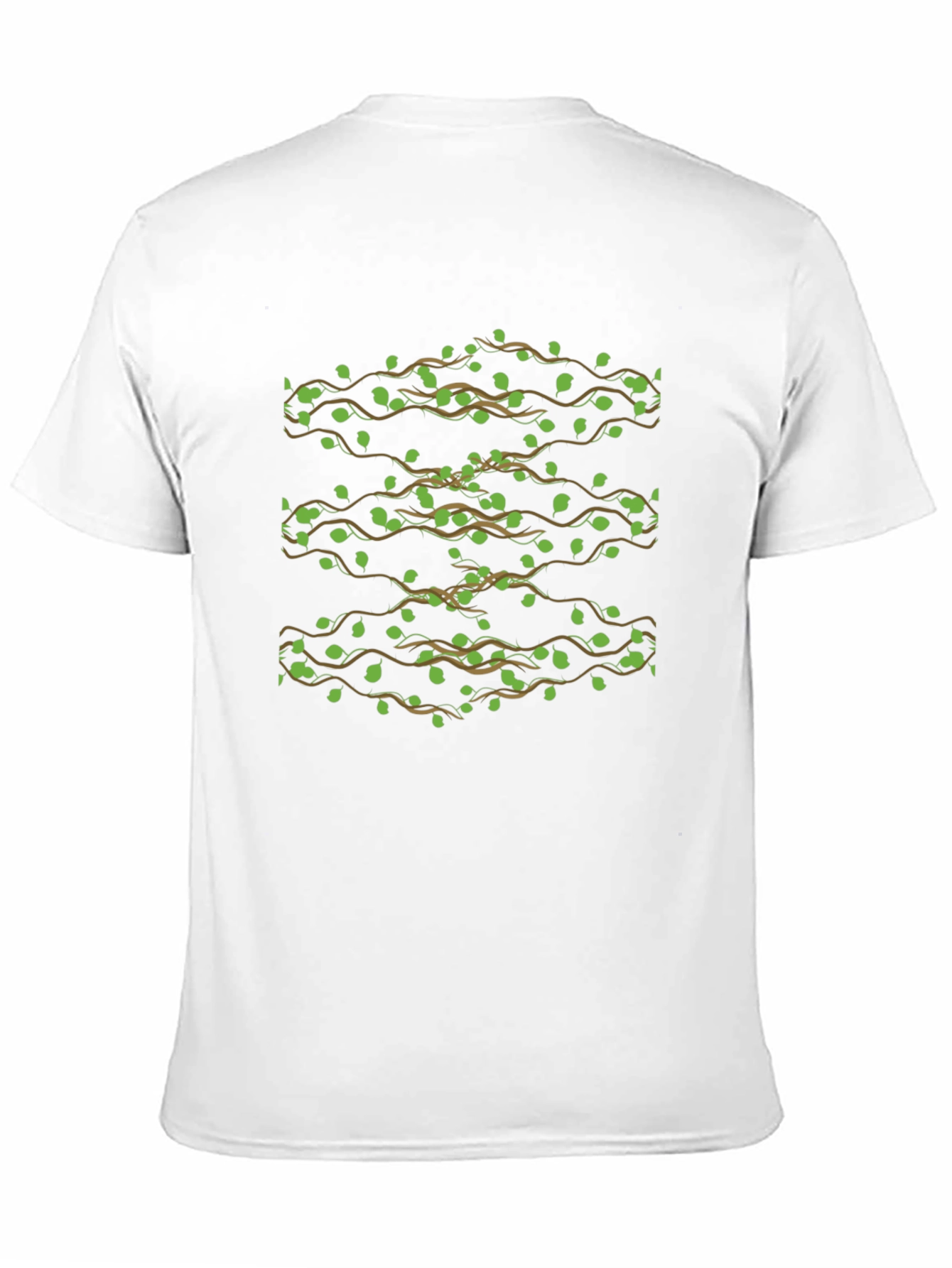 Leaf Vine Print T-Shirt - Casual Style