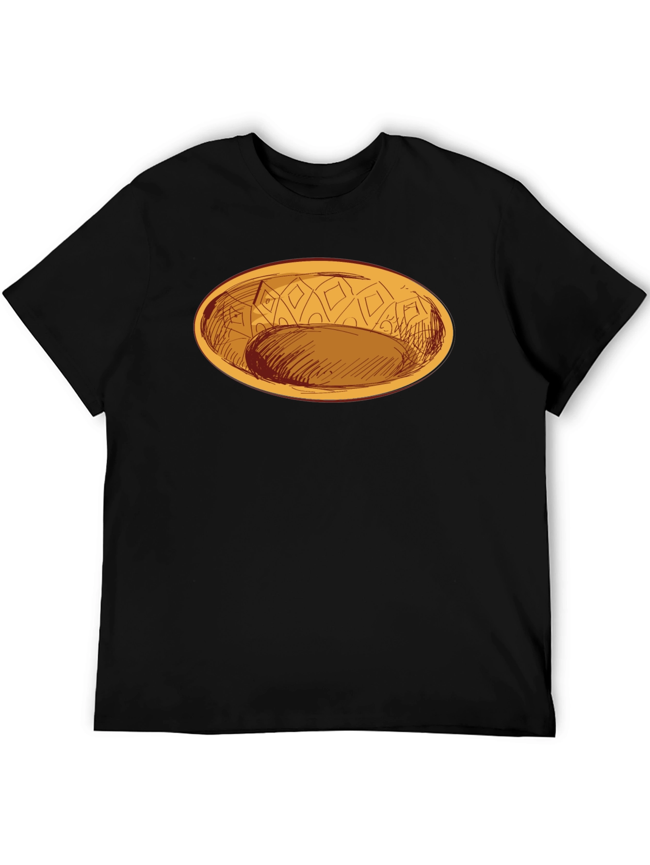 Oval Dish Graphic Tee - Modern Style
