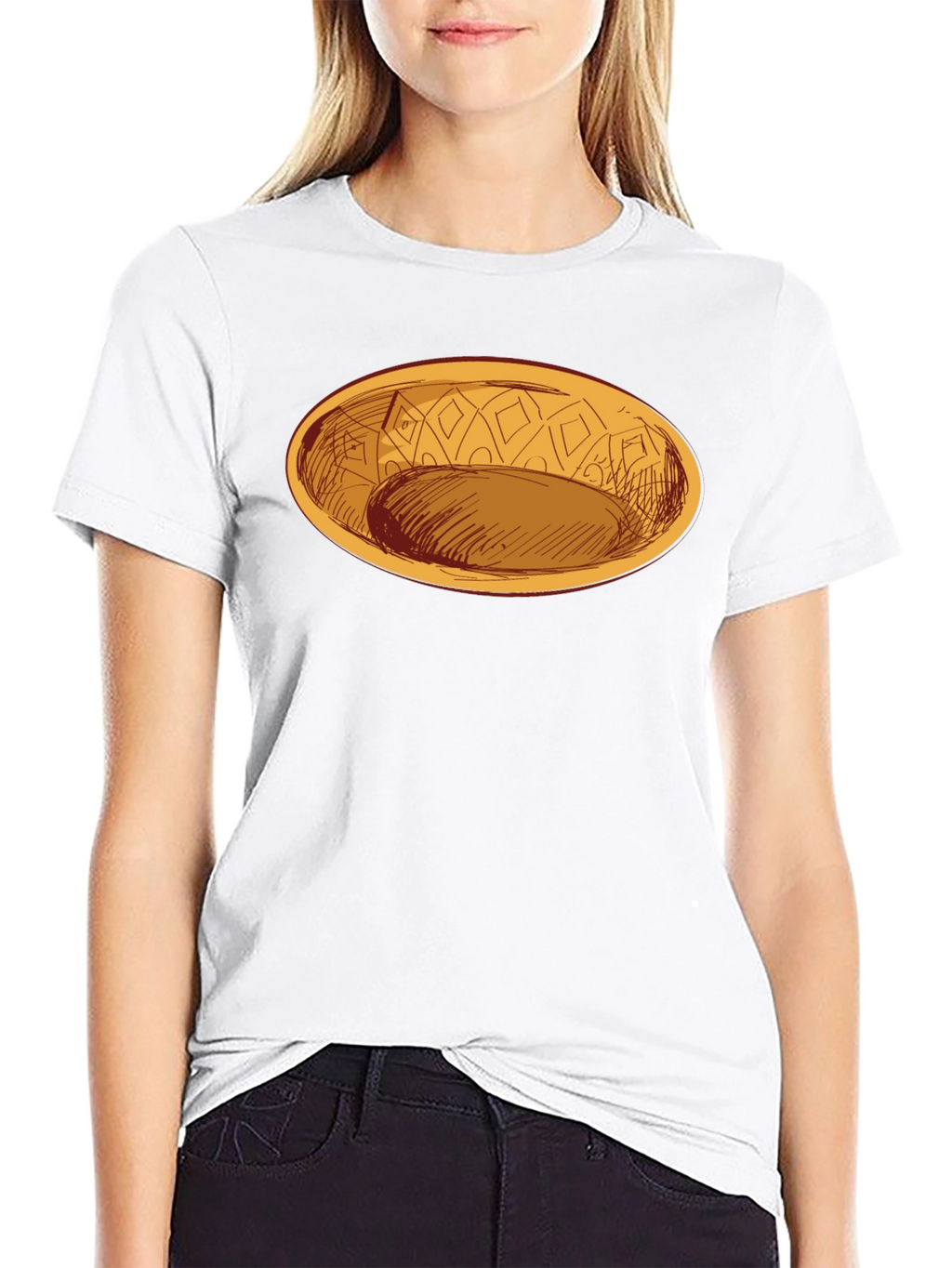 Oval Dish Graphic Tee - Modern Style