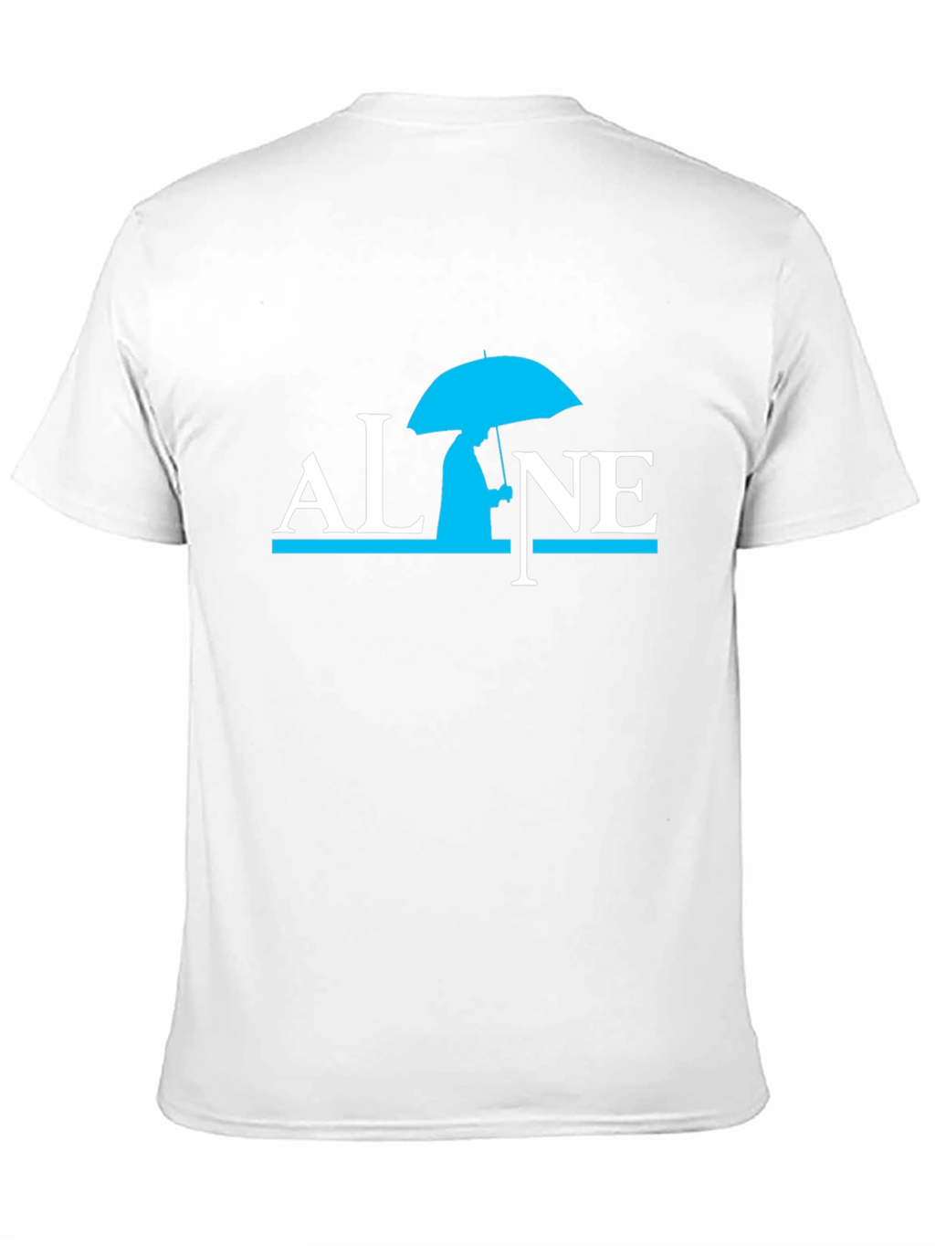 Alone Umbrella Graphic Black T-Shirt